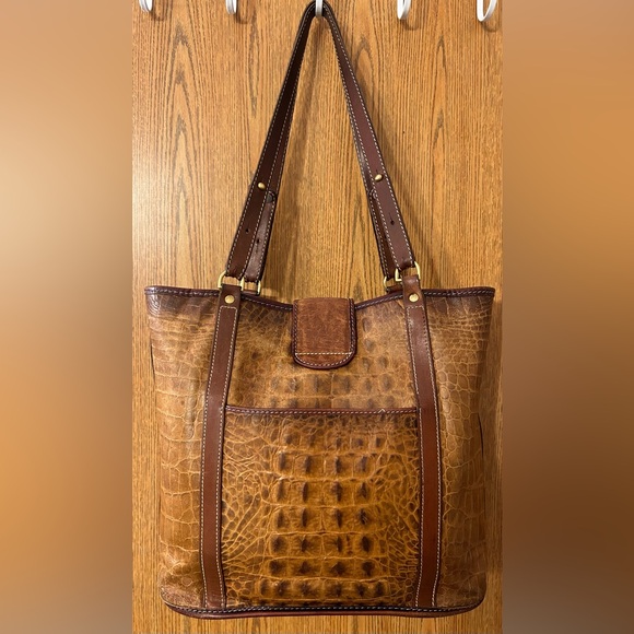 Brahmin Convertible Croc Embossed Tote/Bucket Bag - Vintage - Picture 3 of 12